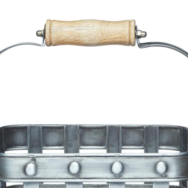 KitchenCraft Industrial Kitchen Metal and Mango Wood Condiment Caddy - Metallic Gray - Image 3