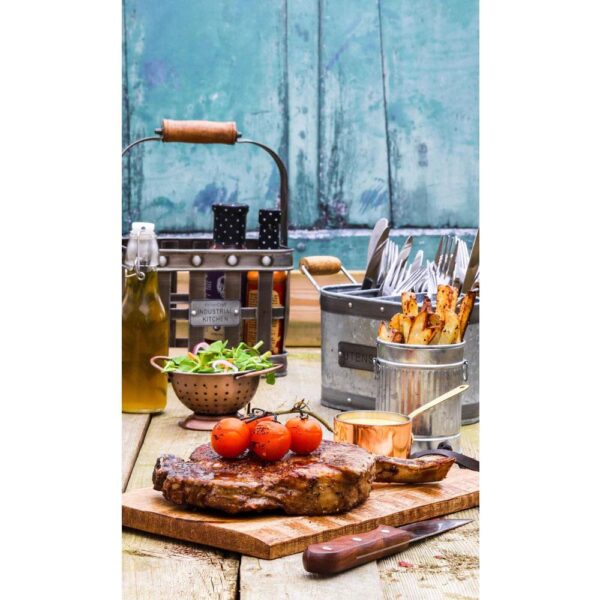 KitchenCraft Industrial Kitchen Metal and Mango Wood Condiment Caddy - Metallic Gray - Image 5