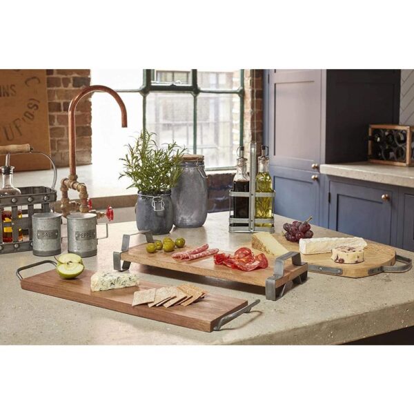 KitchenCraft Industrial Kitchen Metal and Mango Wood Condiment Caddy - Metallic Gray - Image 8