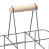 KitchenCraft Living Nostalgia Wire Metal Milk Crate Six Bottle Carrier - Grey - Image 2