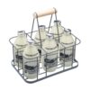 KitchenCraft Living Nostalgia Wire Metal Milk Crate Six Bottle Carrier - Grey - Image 3