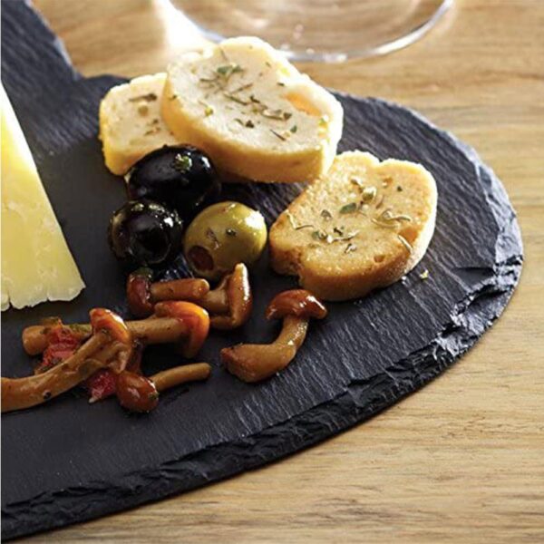 KitchenCraft Artesa Appetiser Slate Heart Shaped Serving Platter 25cm - Slate Grey - Image 4