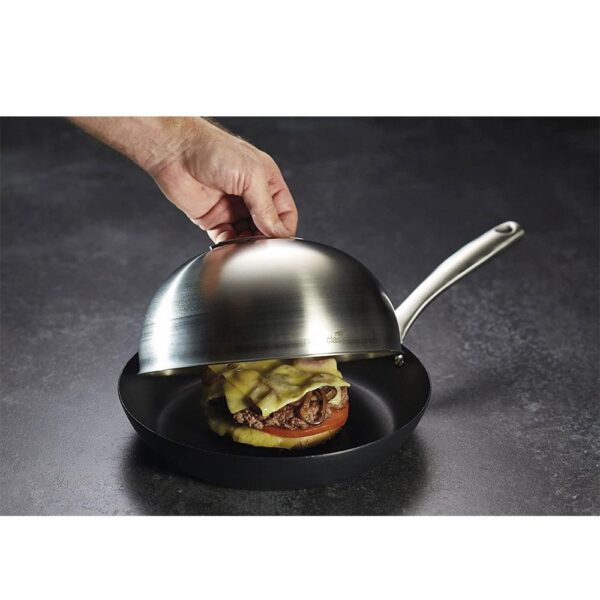 KitchenCraft MasterClass Cheese Melting Dome Burger Steamer Lid Stainless Steel 5 Litres - Metallic - Image 3