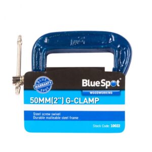 BlueSpot Fine Thread G-Clamp 50mm Malleable Cast Iron – Blue