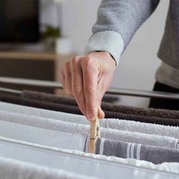 Beldray 6-Bar Radiator Attachable Airer For Hand Towels Or Clothes - Turquoise/Grey - Image 5