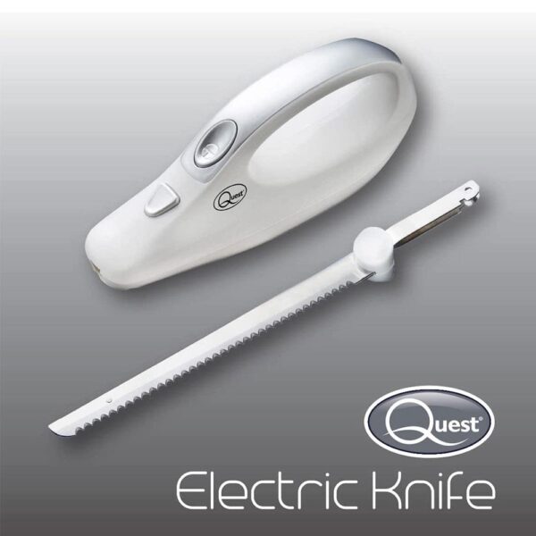 Quest Electric Serrated Carving Knife Stainless Steel Blade 120W - White - Image 9