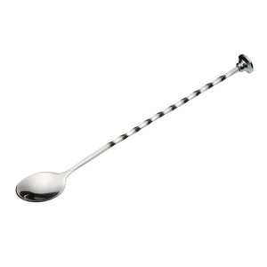 KitchenCraft BarCraft Bar Spoon Cocktail Muddler Mixing Spoon Stainless Steel 28cm – Silver