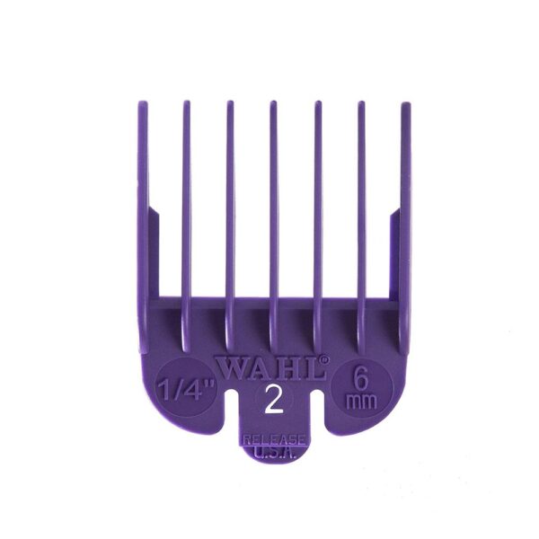 Wahl Clipper Attachment Comb Colour Coded Plastic No.2 6mm (1/4 Inch) - Purple - Image 3
