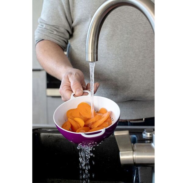 KitchenCraft Colorworks Melamine Colander Small 15cm 700ml - Purple - Image 3