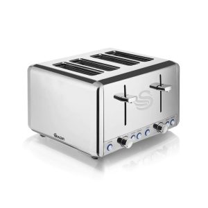 Swan Classic Styled 4 Slice Toaster Polished Stainless Steel 1850 W – Silver