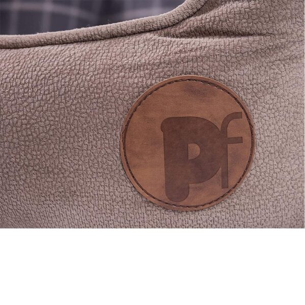Petface Check And Bamboo Oval Dog Bed Medium - Grey - Image 4