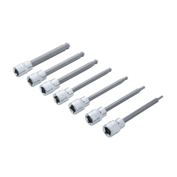 BlueSpot Ball Ended Hex Socket Bit Set 3/8 Inch 110mm Extra Long H3-H10 - 7 Piece - Image 3