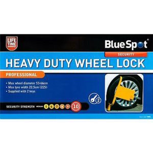 BlueSpot Heavy Duty Wheel Lock With 2 Keys 53-66cm – Yellow