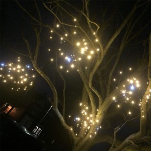 Premier Decorations Christmas Brown Sparkle Ball LED Light 200 45cm Set of 4 – Warm White
