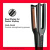 Revlon Double Straight Hair Straightener Copper Ceramic Dual Plate 10 Heat Settings - Black - Image 2