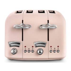 Delonghi Argento Flora 4 Slice Toaster Stainless Steel 1600 W – Pink