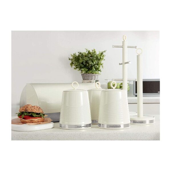 Morphy Richards Tea Coffee Sugar Kitchen Storage Canisters Set of 3 - Ivory Cream - Image 8