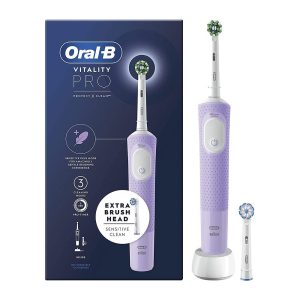 Oral-B Vitality PRO Cross Action Electric Toothbrush With 2 Brush Heads 3 Modes – Lilac