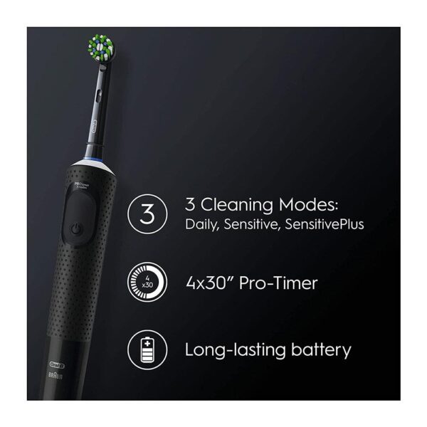 Oral-B Vitality PRO Electric Toothbrush 2 Toothbrush Heads 3 Cleaning Modes Gift Edition Duo Pack - Black/Lilac - Image 4