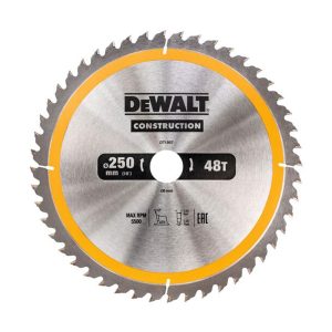 Dewalt Stationary Construction Circular Saw Blade 250 x 30mm x 48T – Yellow