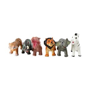 Peterkin Baby Wildlife Playset Soft Squeezy Wild Animals Figures Toys 6 Piece Set – Multicolour