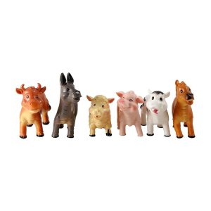 Peterkin Baby Farm Playset Soft Squeezy Farm Animals Figures Toys 6 Piece Set – Multicolour