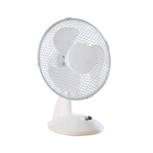 Daewoo 9 Inch Portable Table Desk Fan With 2 Speed Settings – White