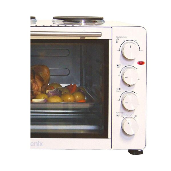 Igenix Electric Mini Oven With Double Hotplate Hob And Baking Tray 1500W 45 Litre - White - Image 3