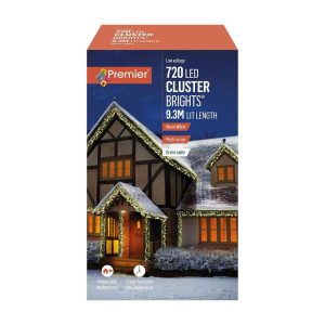 Premier Christmas 720 Multi Action LED Clusters Lights With Timer – Warm White