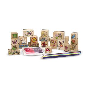 Melissa & Doug Stamp-A-Scene Fairy Garden Wooden Stamp Toys Set – Multicolour