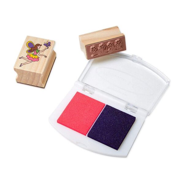 Melissa & Doug Stamp-A-Scene Fairy Garden Wooden Stamp Toys Set - Multicolour - Image 2