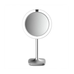 HoMedics Twist Illuminated Magnifying LED Beauty Mirror With Approach Sensor Round – Silver