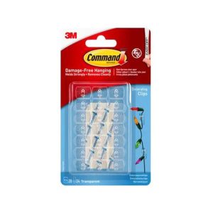3M Command Decorating Clips With Strips Mini 20 Clips And 24 Mini Strips – Clear/Transparent