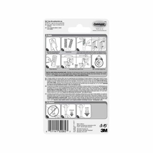 3M Command Universal Sticky Nail Large 1 Hanger And 2 Large Strips 2.2kg Holding Power - Silver - Image 4
