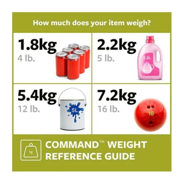 3M Command Universal Sticky Nail Large 1 Hanger And 2 Large Strips 2.2kg Holding Power - Silver - Image 11