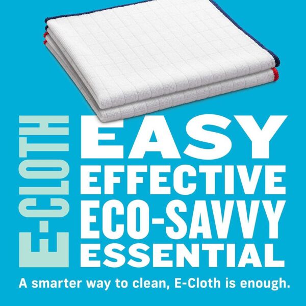E-Cloth Essentials Wash And Wipe Kitchen Dish Cloths 32cm x 32cm 2 Pack - Red/Blue/White - Image 8