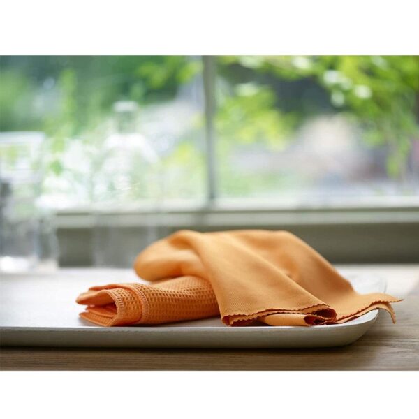 E-Cloth Surfaces Window Cleaning Cloths Window Cloth 40cm x 40cm Glass And Polishing Cloth 40cm x 50cm 2 Pack - Orange - Image 7