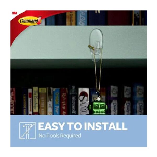 3M Command Hooks With Strips Small 2 Hooks And 4 Small Strips 450g Holding Power - Clear/Transparent - Image 6
