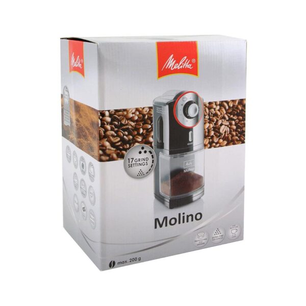 Melitta Molino Electrical Coffee Grinder 100W 200g Bean Capacity - Black - Image 5