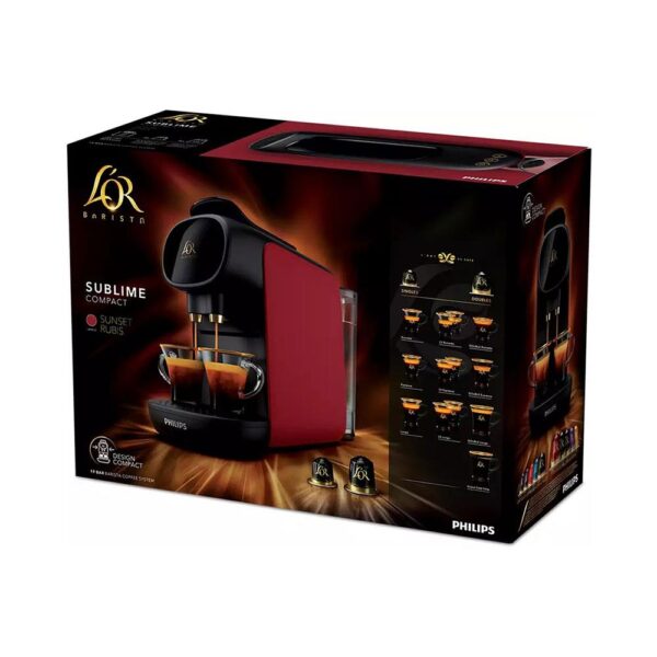 Philips L'Or Barista Sublime Capsule Coffee Machine 19 Bar Pump Pressure 1450W 0.8 Litre - Red - Image 9