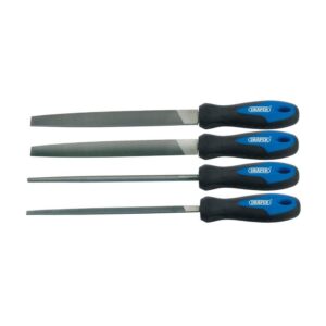 Draper Soft Grip Engineers Metal Work File 200mm Set 4 Pieces – Blue