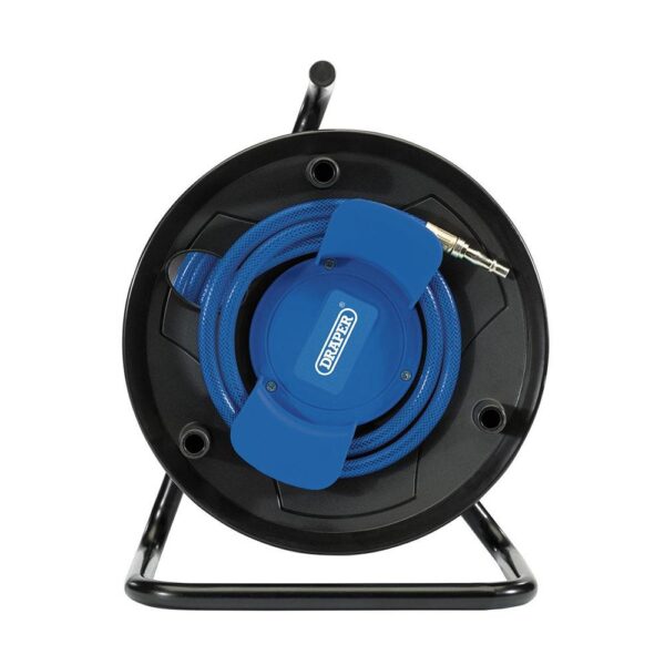Draper 1/4Inch BSP Air Hose Reel 20m Floor Standing 280Psi (20Bar) - Blue/Black - Image 2