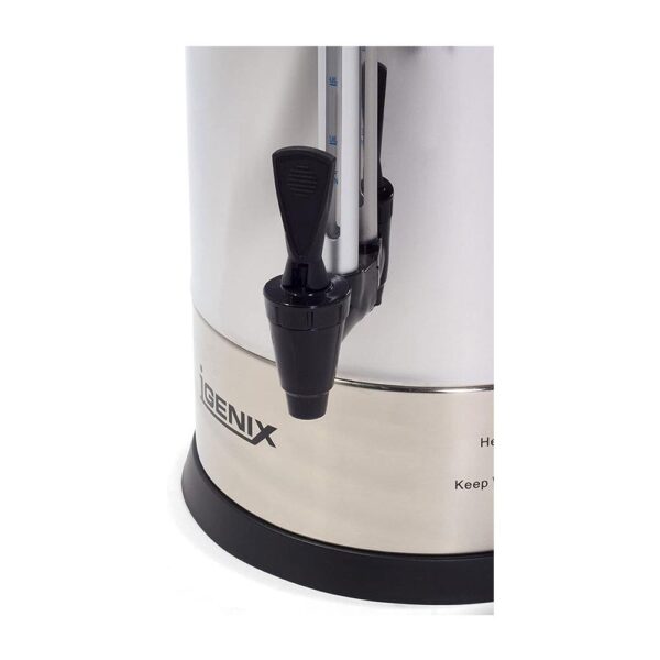 Igenix Catering Tea Urn Hot Water Boiler Stainless Steel 1650W 15 Liter - Silver - Image 5