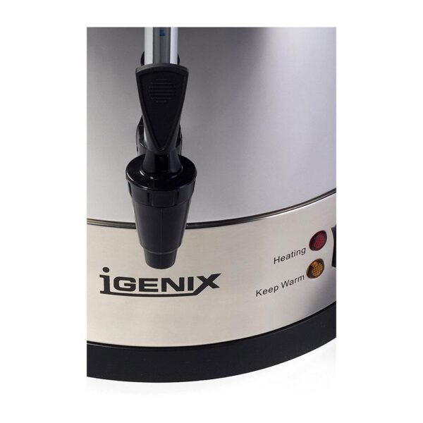 Igenix Catering Tea Urn Hot Water Boiler Stainless Steel 1650W 15 Liter - Silver - Image 6