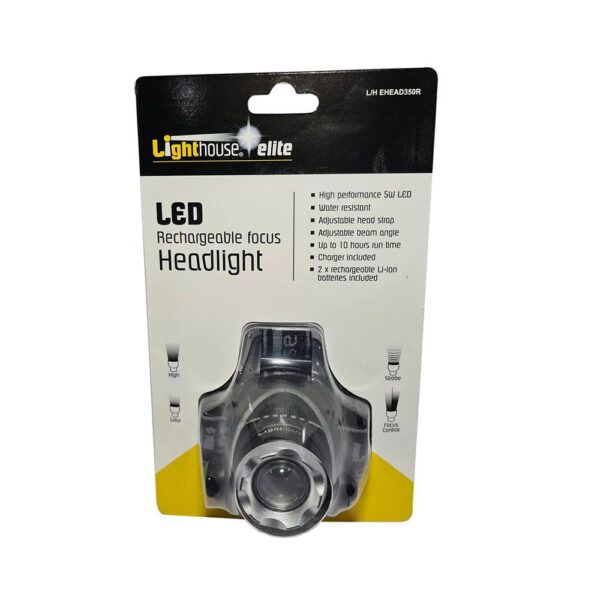 Lighthouse Elite Focus Rechargeable LED Headlight 350 Lumens - Black - Image 4
