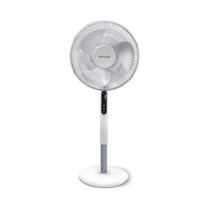 Honeywell Advanced QuietSet Oscillating Stand Fan With 5 Speed Settings – White