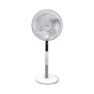 Honeywell Advanced QuietSet Oscillating Stand Fan With 5 Speed Settings – White