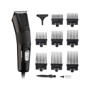 Babyliss Men Precision Power Mains Hair Clipper With 8 Cutting Guides – Black