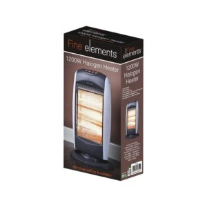 Fine Elements Halogen Heater With 3 Heat Settings Plastic 1200 W