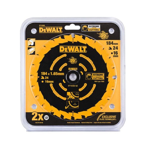 Dewalt 184mm 24T Extreme Framing Circular Saw Blade - Image 2